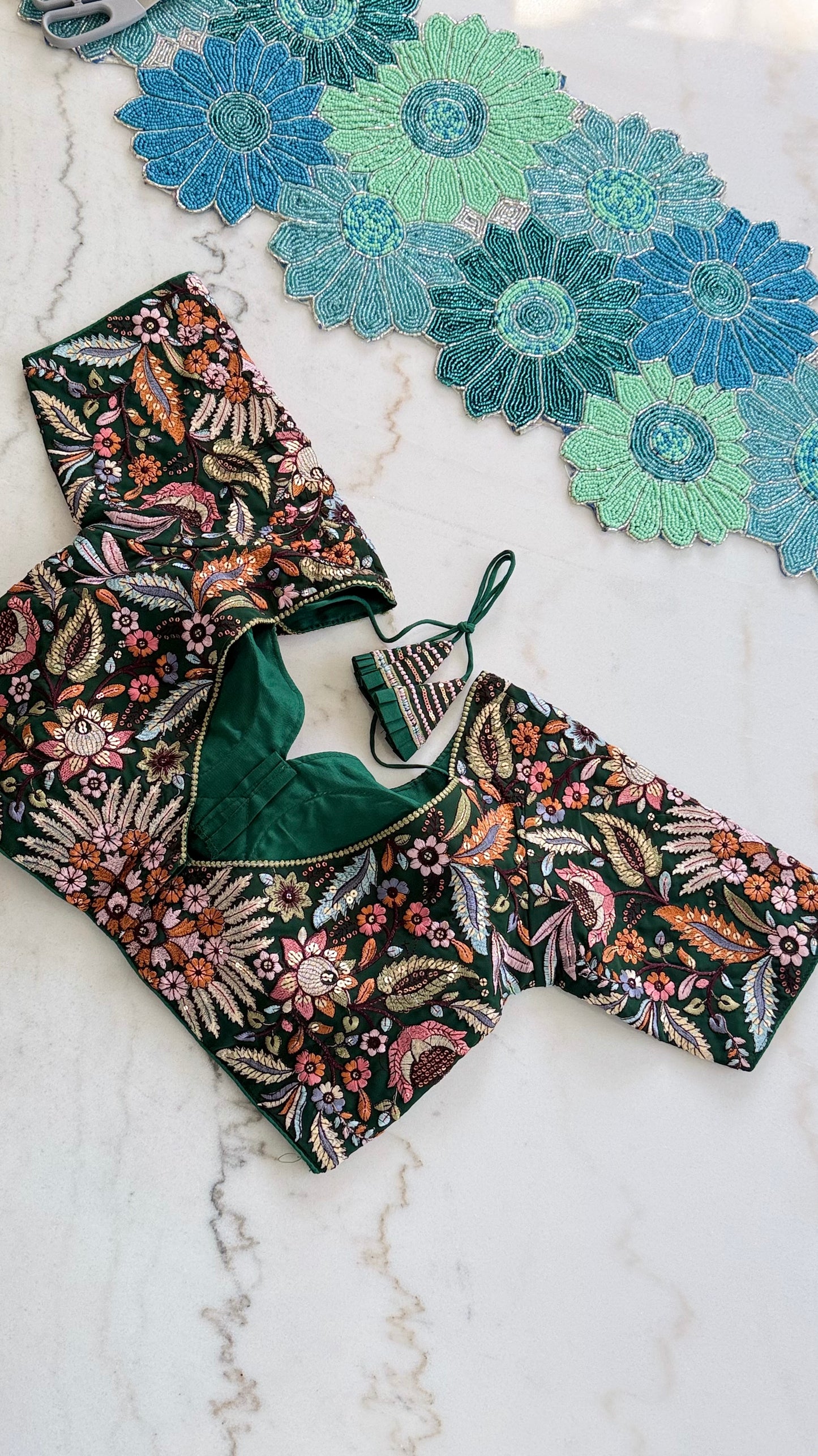 Threadwork Floral Designer Blouse – Sabyasachi Inspired Embroidery | Multiple Colors