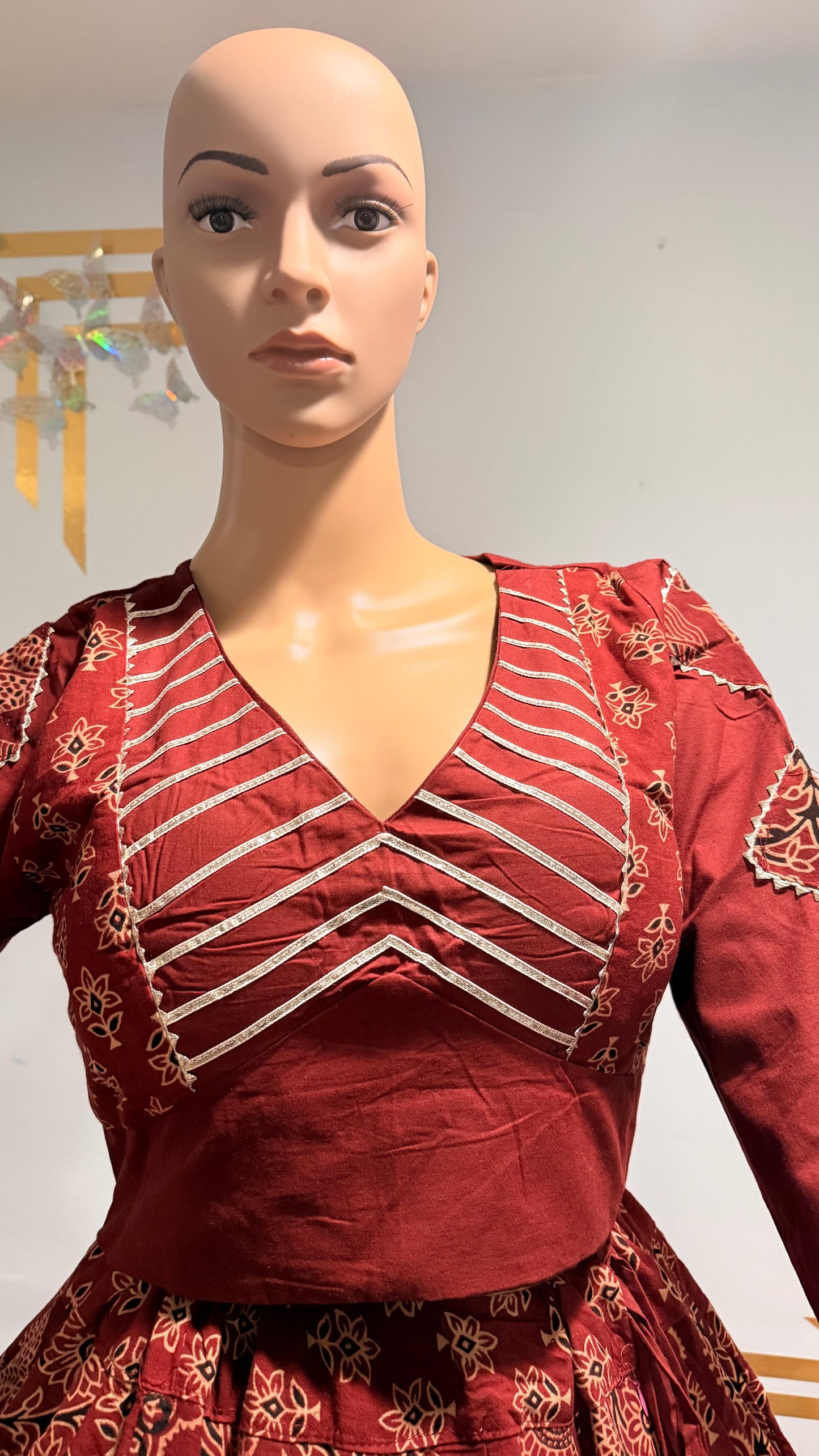 Pure Kutchhi Print Chaniya Choli with Heavy Gotta Border