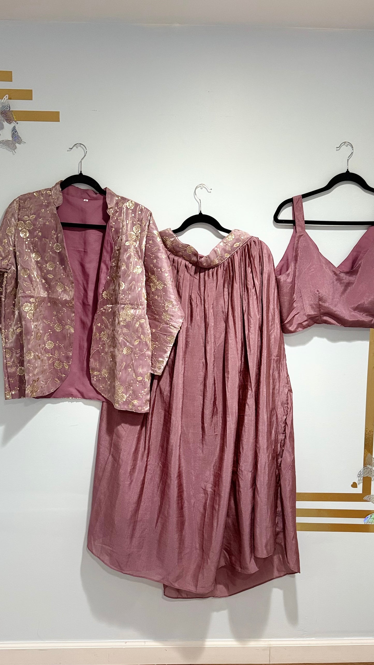 Elegant Silk Embroidered 3-Piece Set –in 3 elegant color