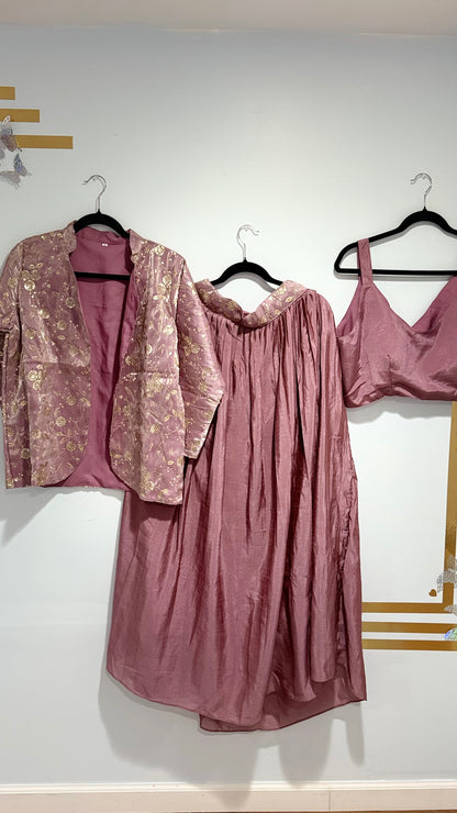 Elegant Silk Embroidered 3-Piece Set –in 3 elegant color