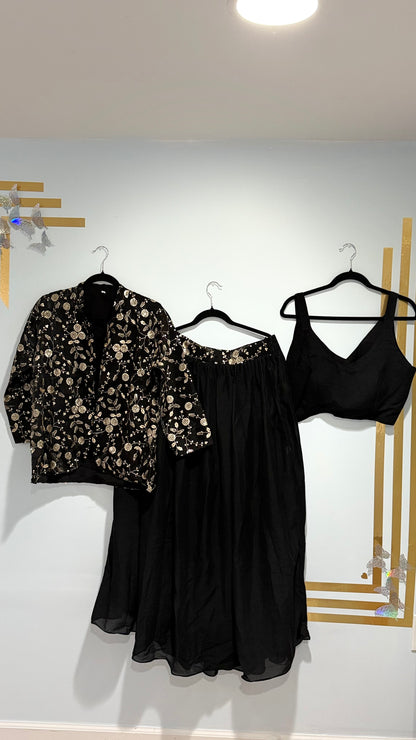 Elegant Silk Embroidered 3-Piece Set –in 3 elegant color