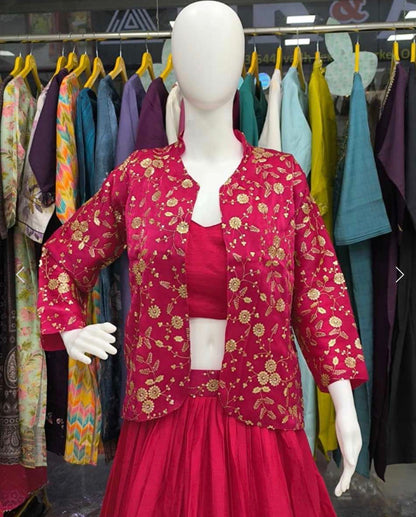Elegant Silk Embroidered 3-Piece Set –in 3 elegant color