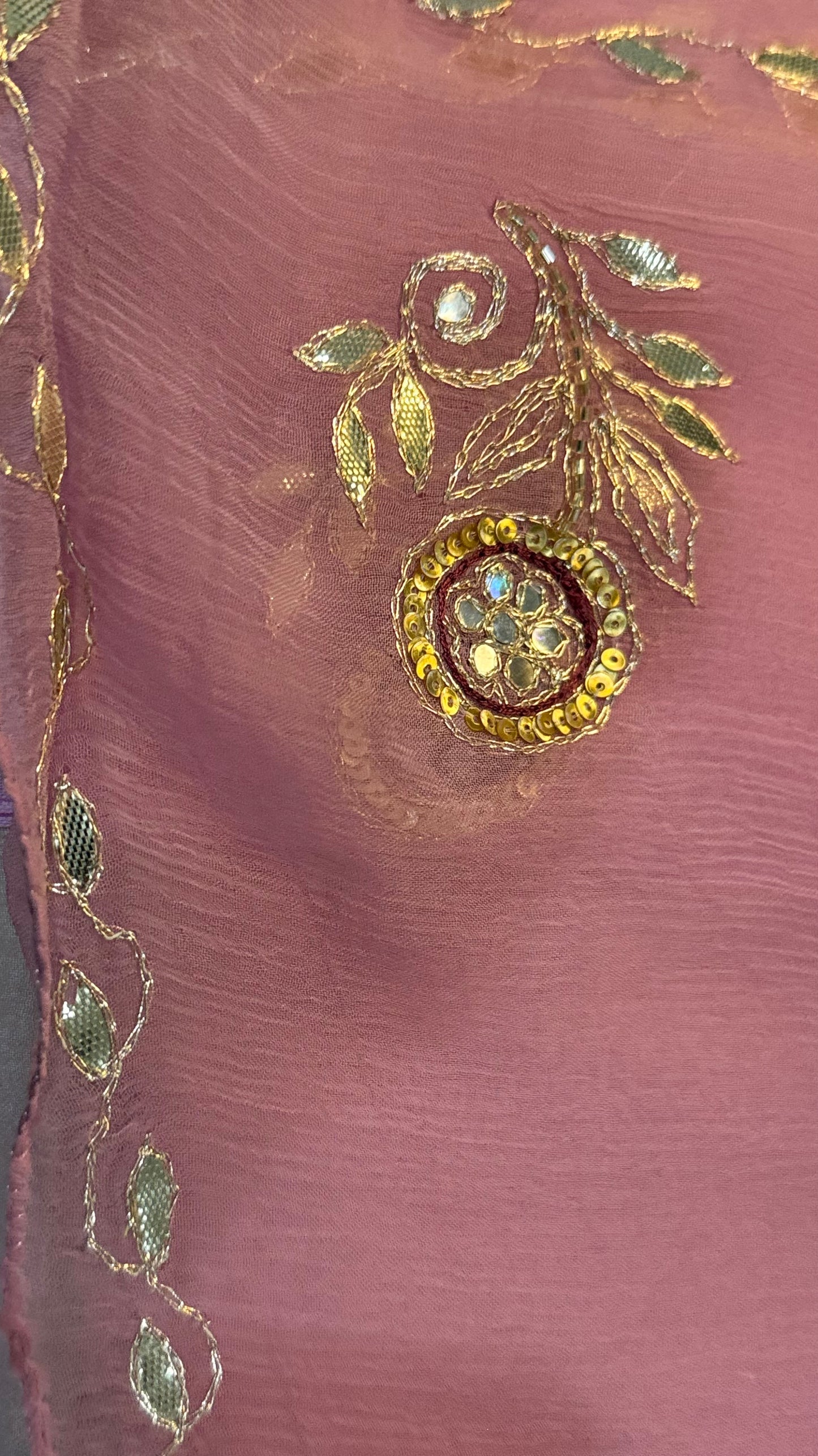 Rajwadi Pure Chiffon Saree with Pittan Gota Patti Work – Party Wear Elegance