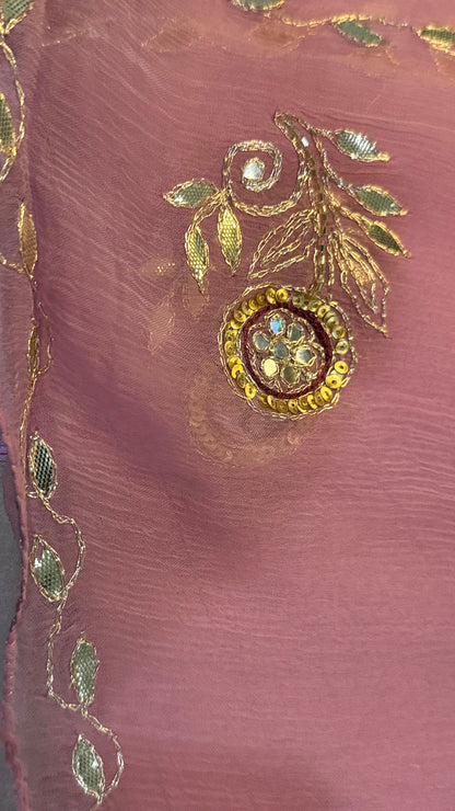 Rajwadi Pure Chiffon Saree with Pittan Gota Patti Work – Party Wear Elegance