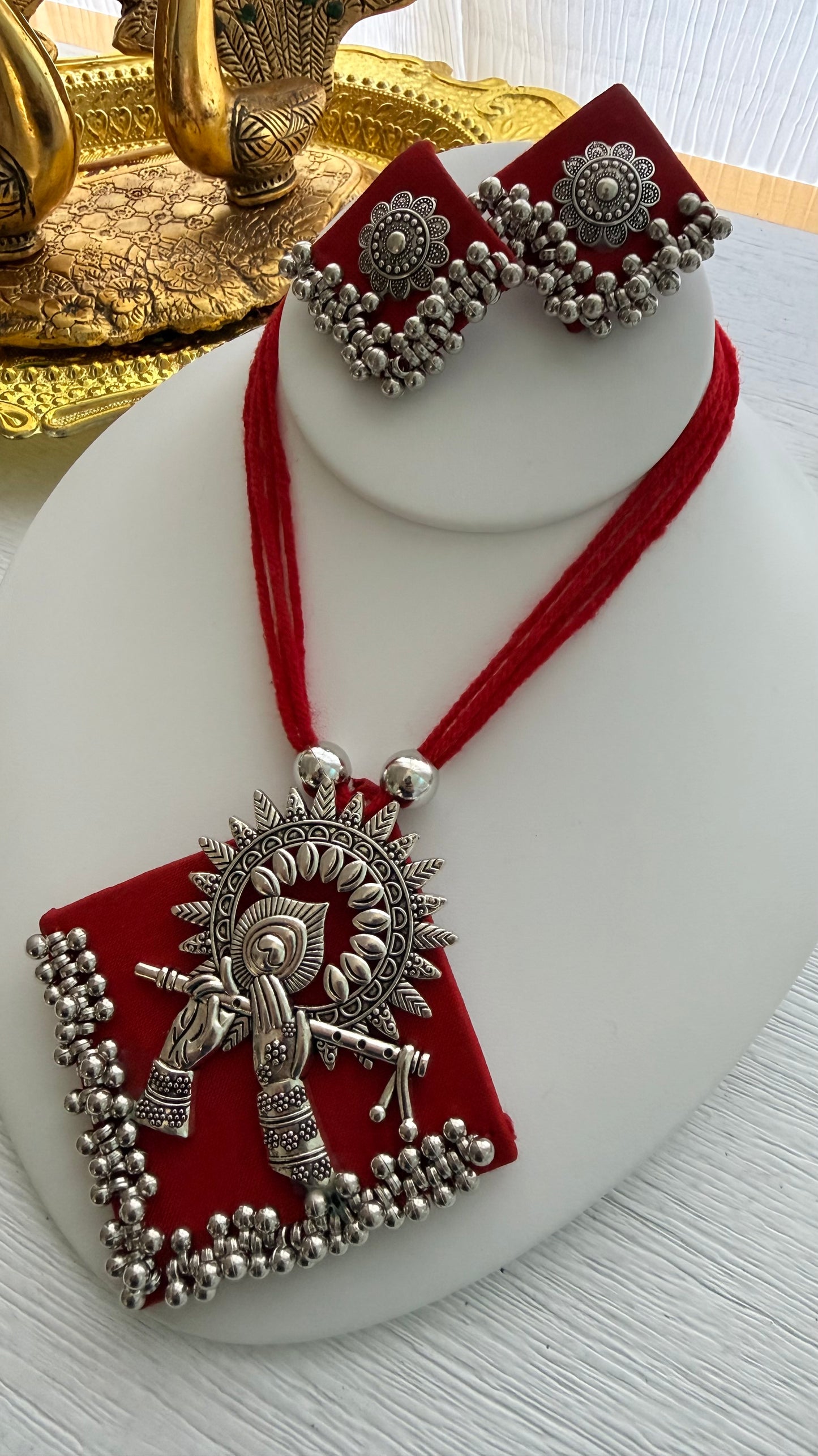 Oxidized Navratri Necklace Set with Earrings | The Enhanced Beauty