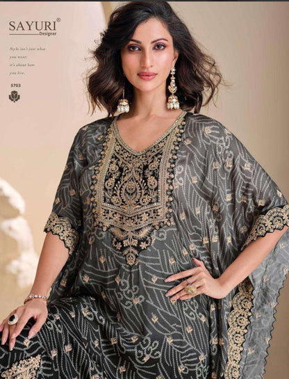 Dhoti Suit, Kaftan Style Suit, Crepe Silk, Pista Green, Mehendi Outfit, Haldi Wear, Tassel Suit, Designer Suit, Summer Festive Wear, Embroidered Suit