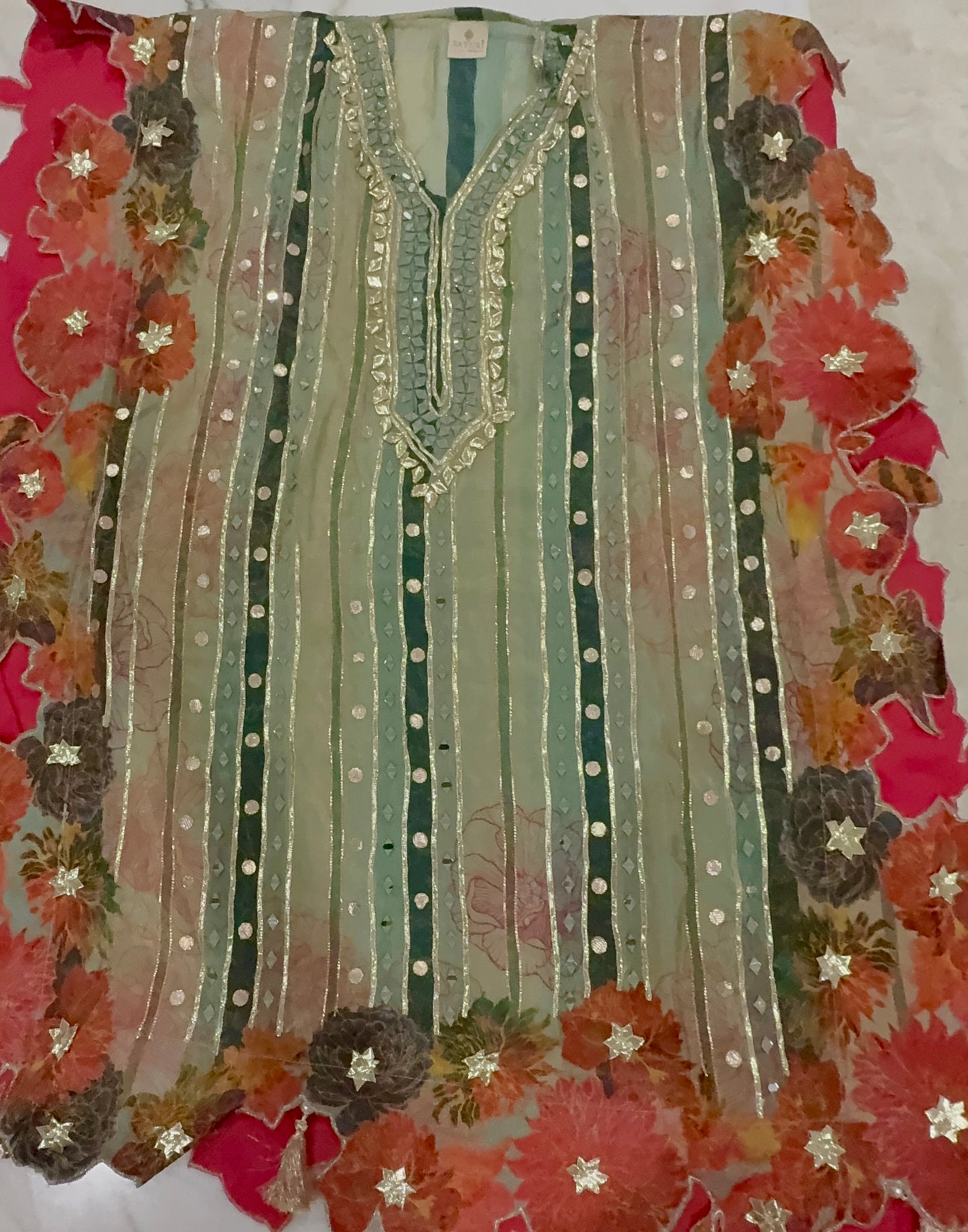 Dhoti Suit, Kaftan Style Suit, Crepe Silk, Pista Green, Mehendi Outfit, Haldi Wear, Tassel Suit, Designer Suit, Summer Festive Wear, Embroidered Suit