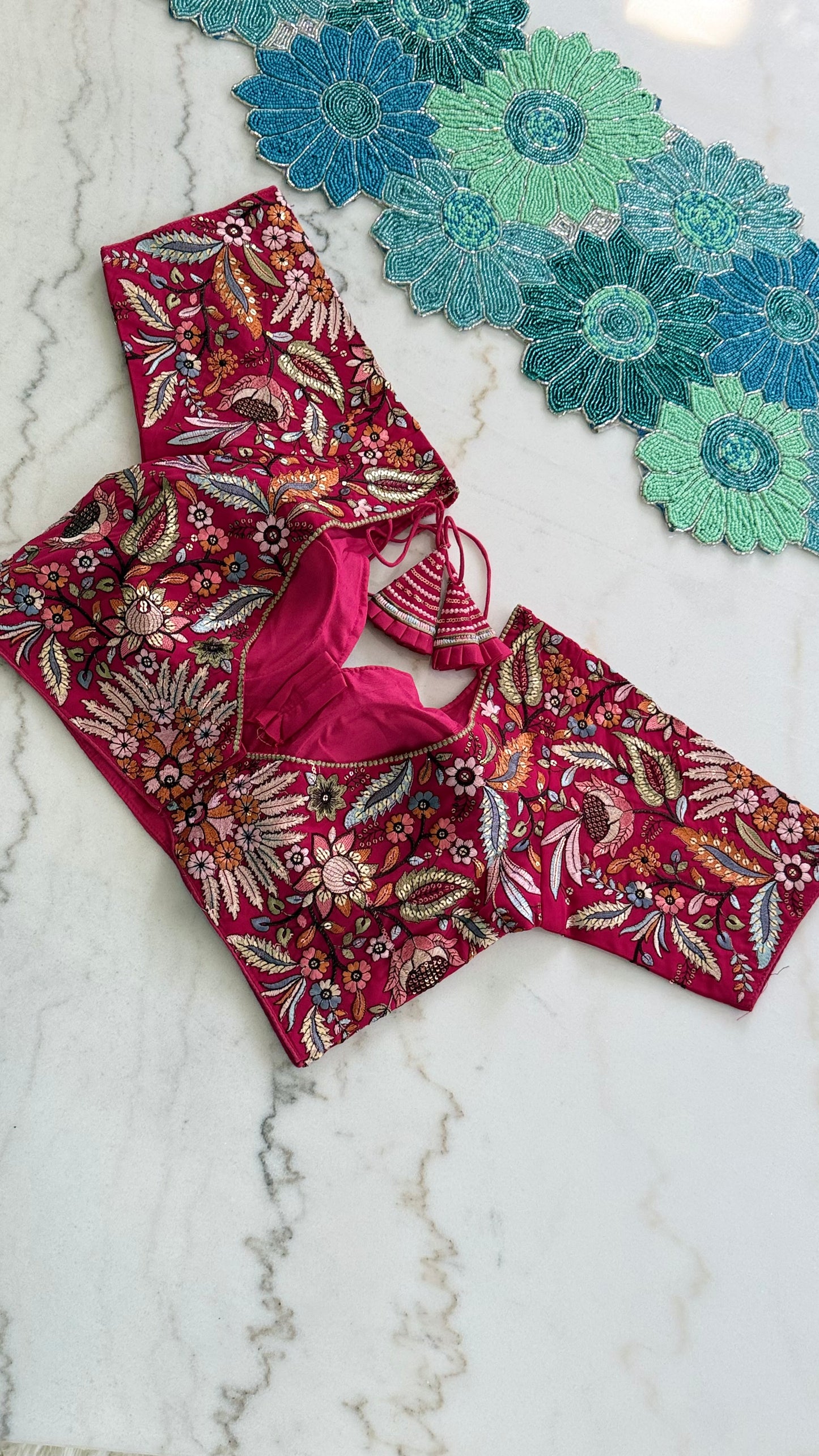 Threadwork Floral Designer Blouse – Sabyasachi Inspired Embroidery | Multiple Colors