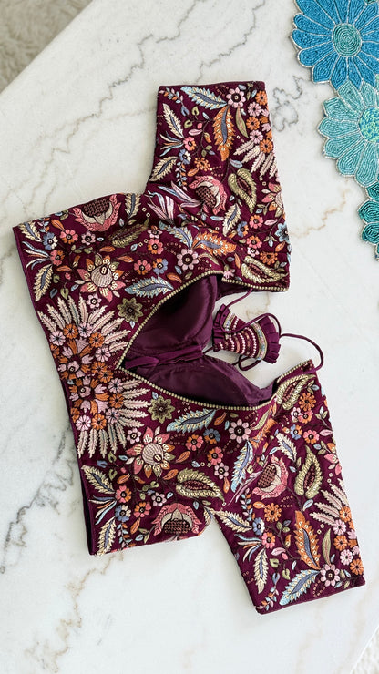 Threadwork Floral Designer Blouse – Sabyasachi Inspired Embroidery | Multiple Colors