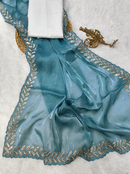 Starlight Spark – Jimmy Choo Fabric Saree with Sequin & Thread Embroidery