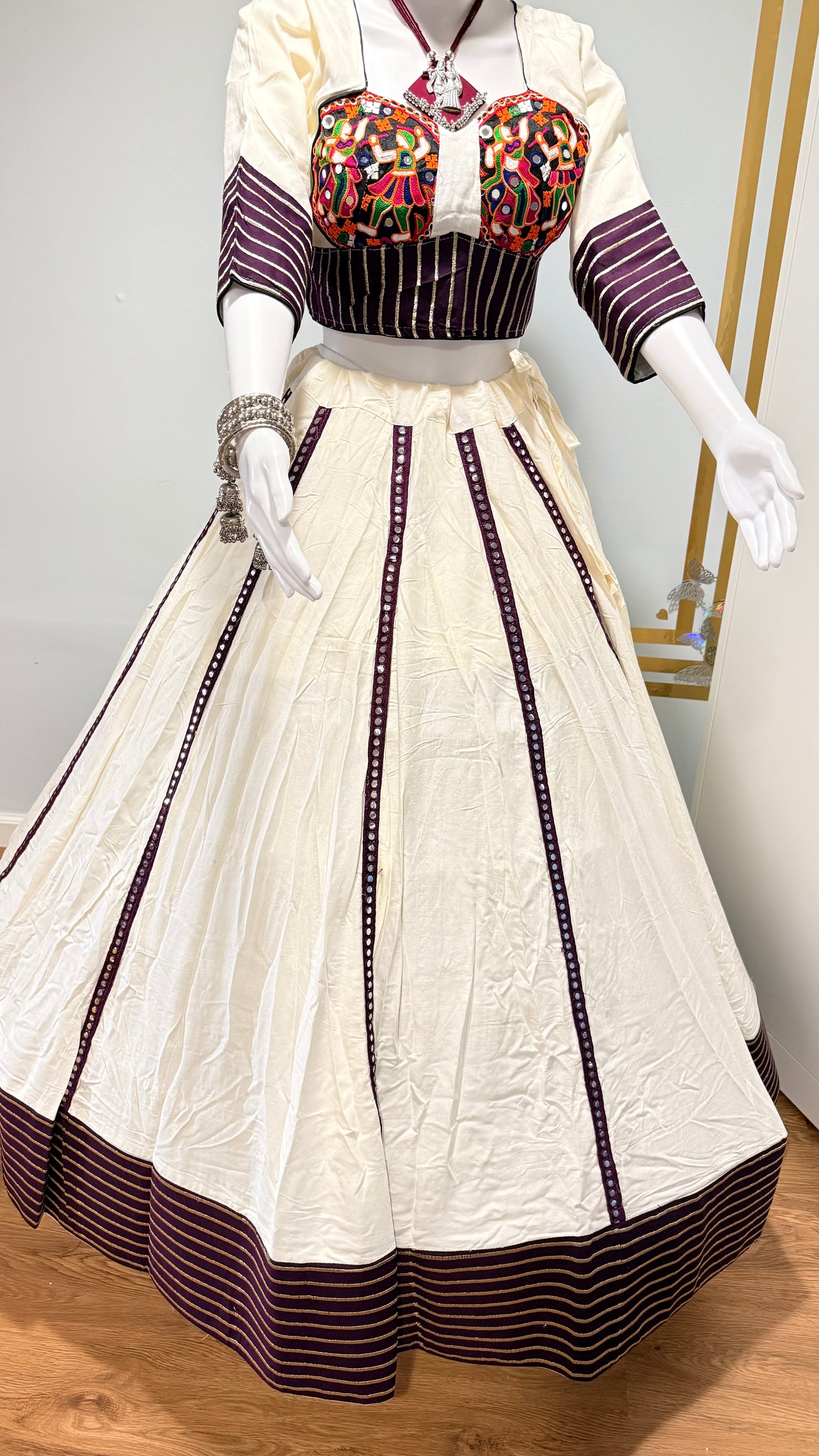 Pure Khadi Cotton Gamthi Lehenga Choli – Navratri Collection
