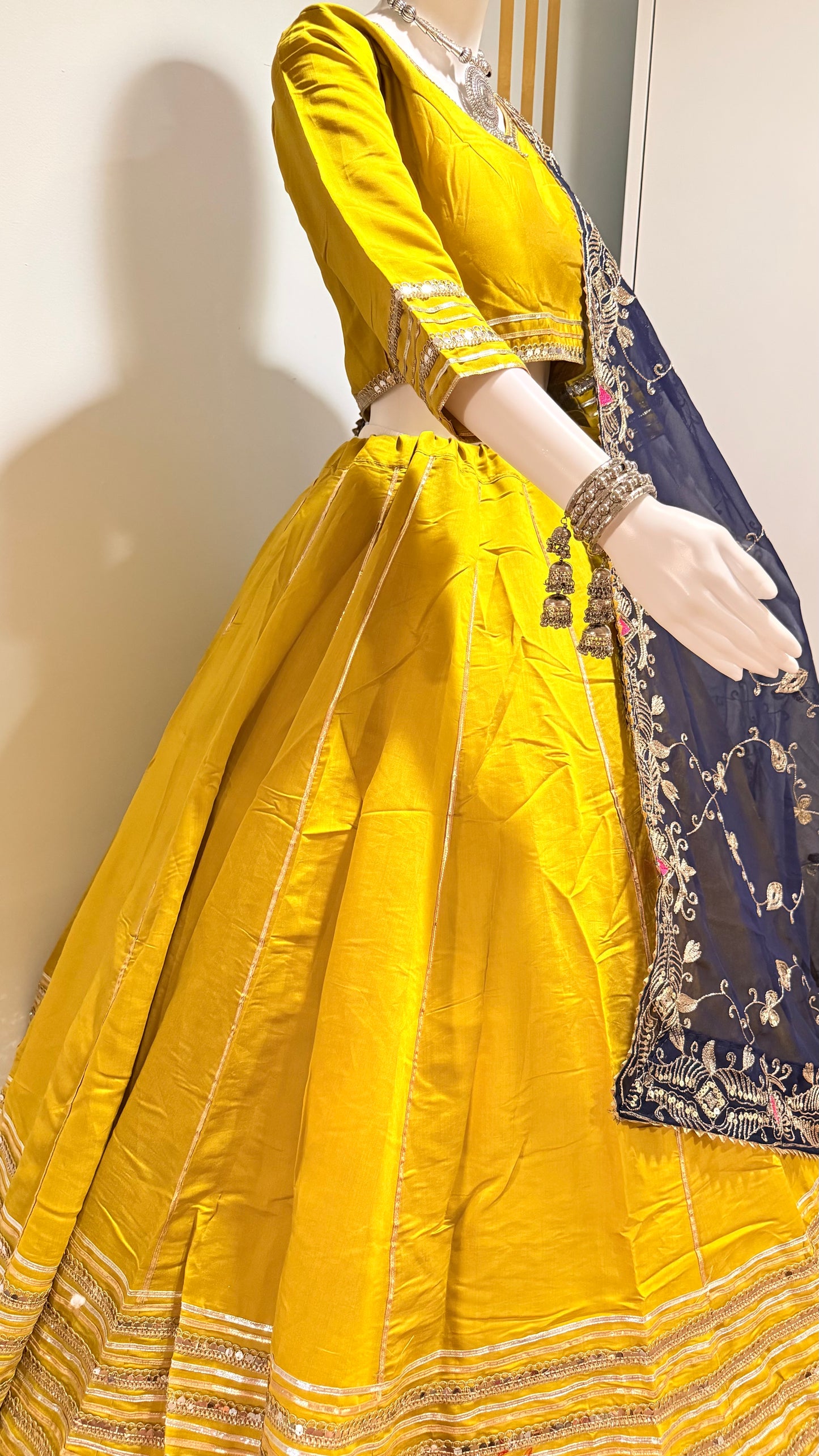 Navratri Pure roman silk chaniya choli with heavy vintage duptta