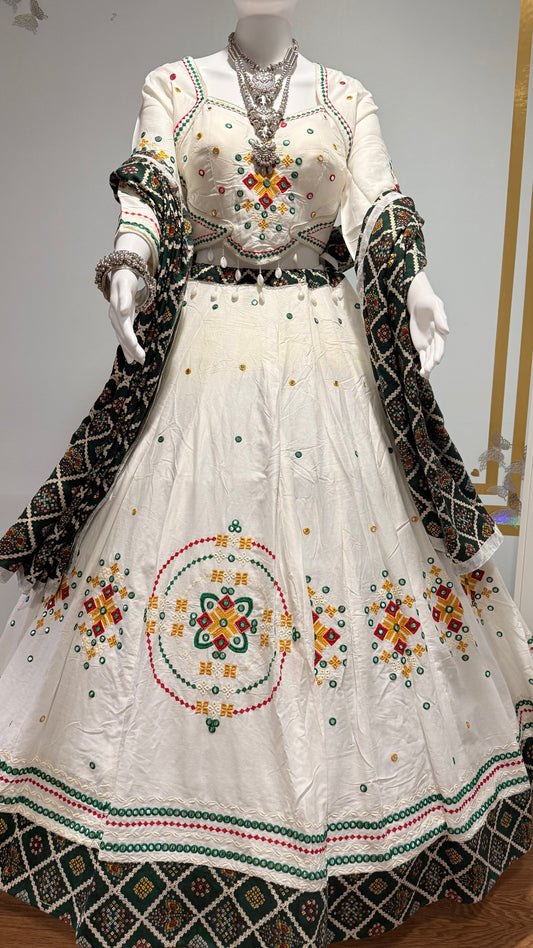 Pure Jam Cotton Chaniya Choli with Aari Work | Navratri Special – The Enhanced Beauty