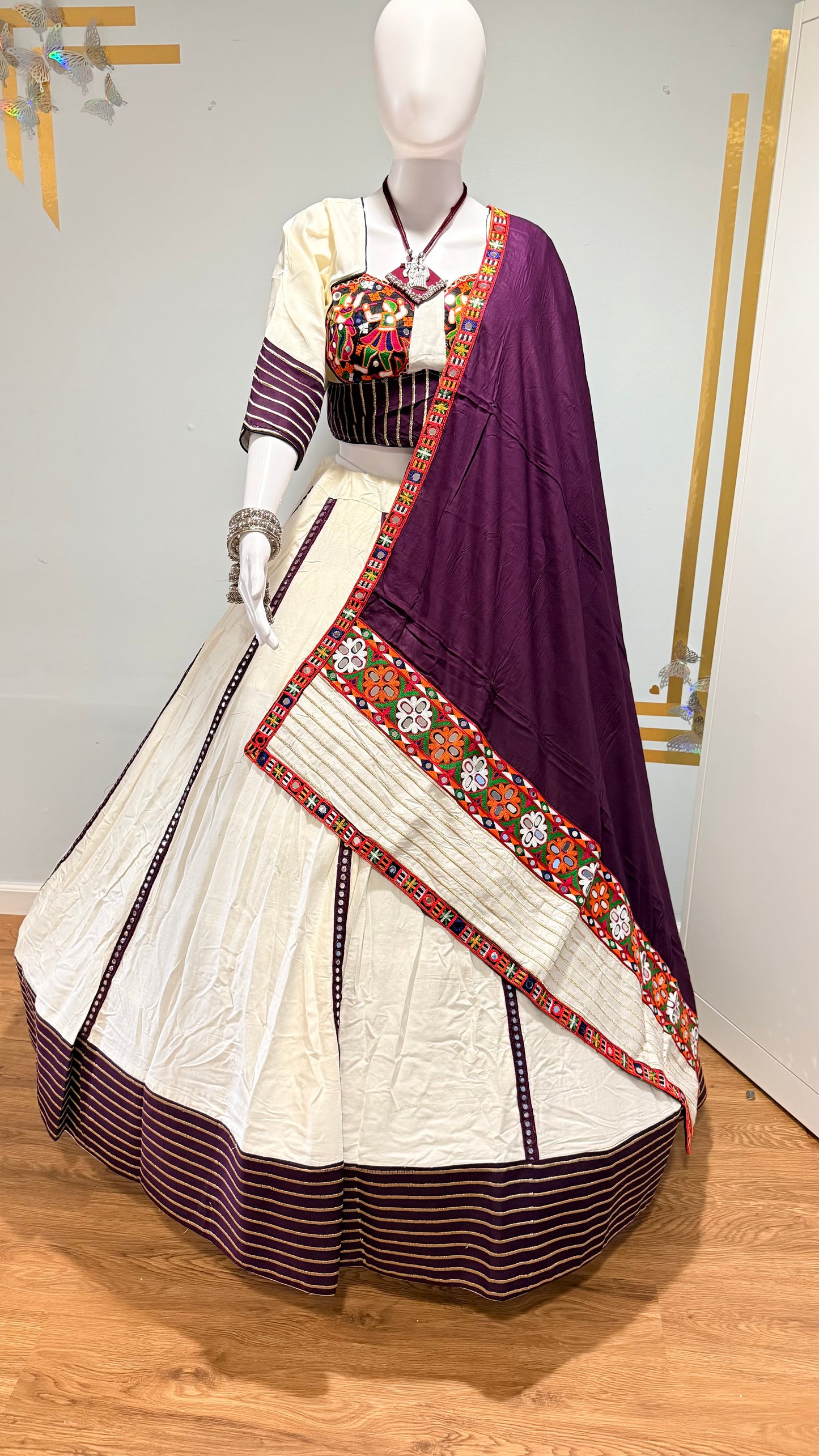 Pure Khadi Cotton Gamthi Lehenga Choli – Navratri Collection