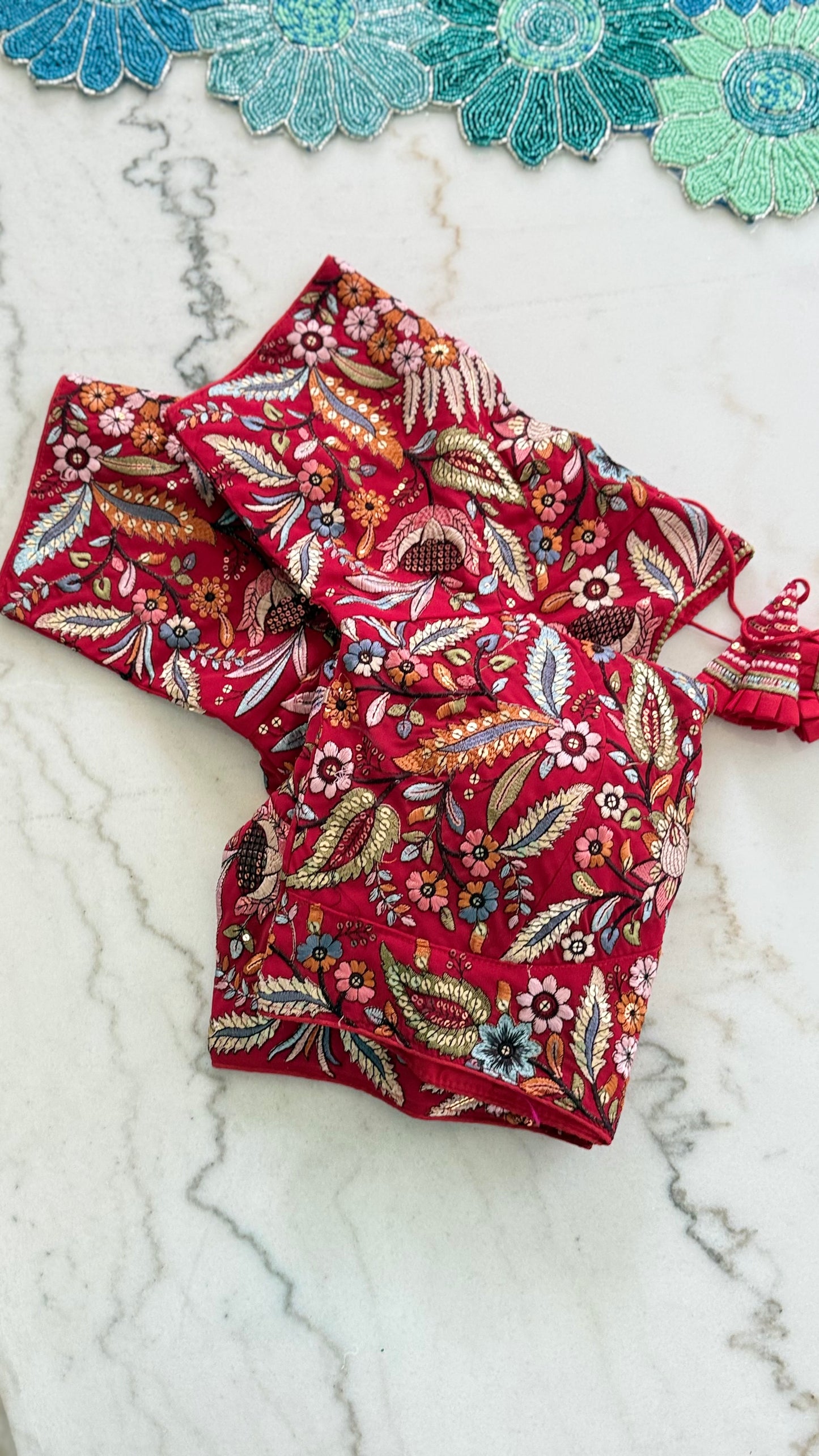 Threadwork Floral Designer Blouse – Sabyasachi Inspired Embroidery | Multiple Colors