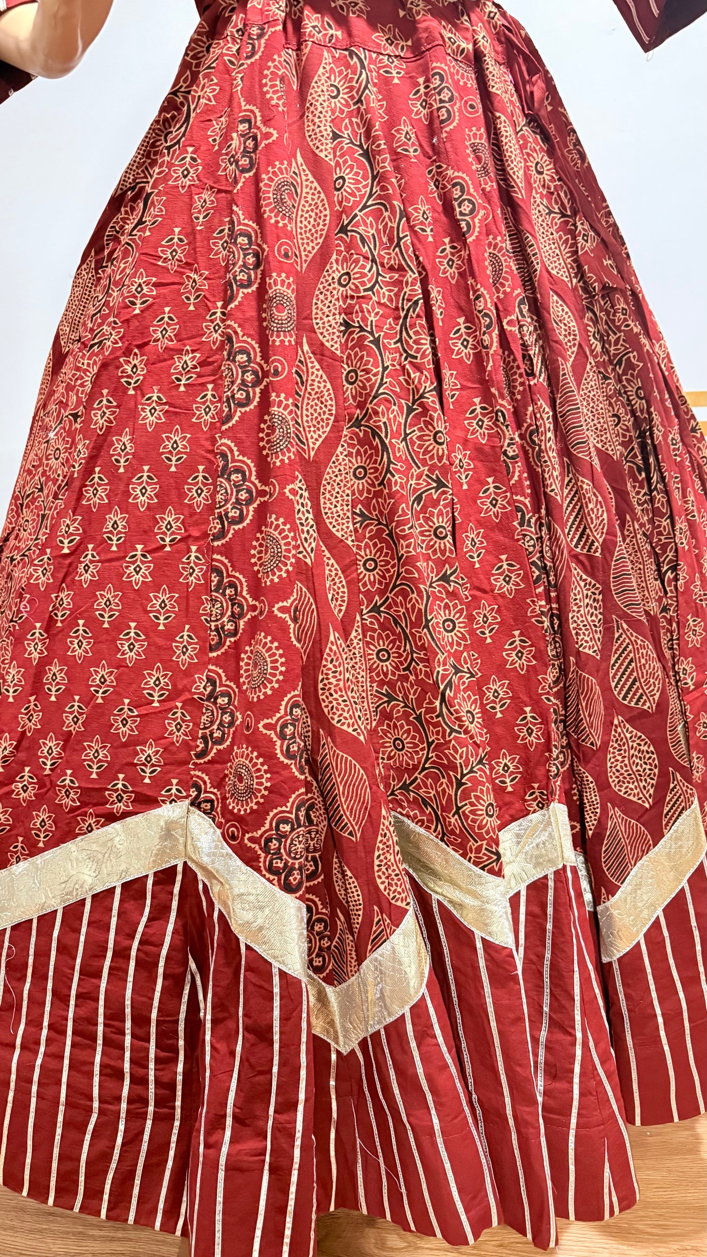 Pure Kutchhi Print Chaniya Choli with Heavy Gotta Border