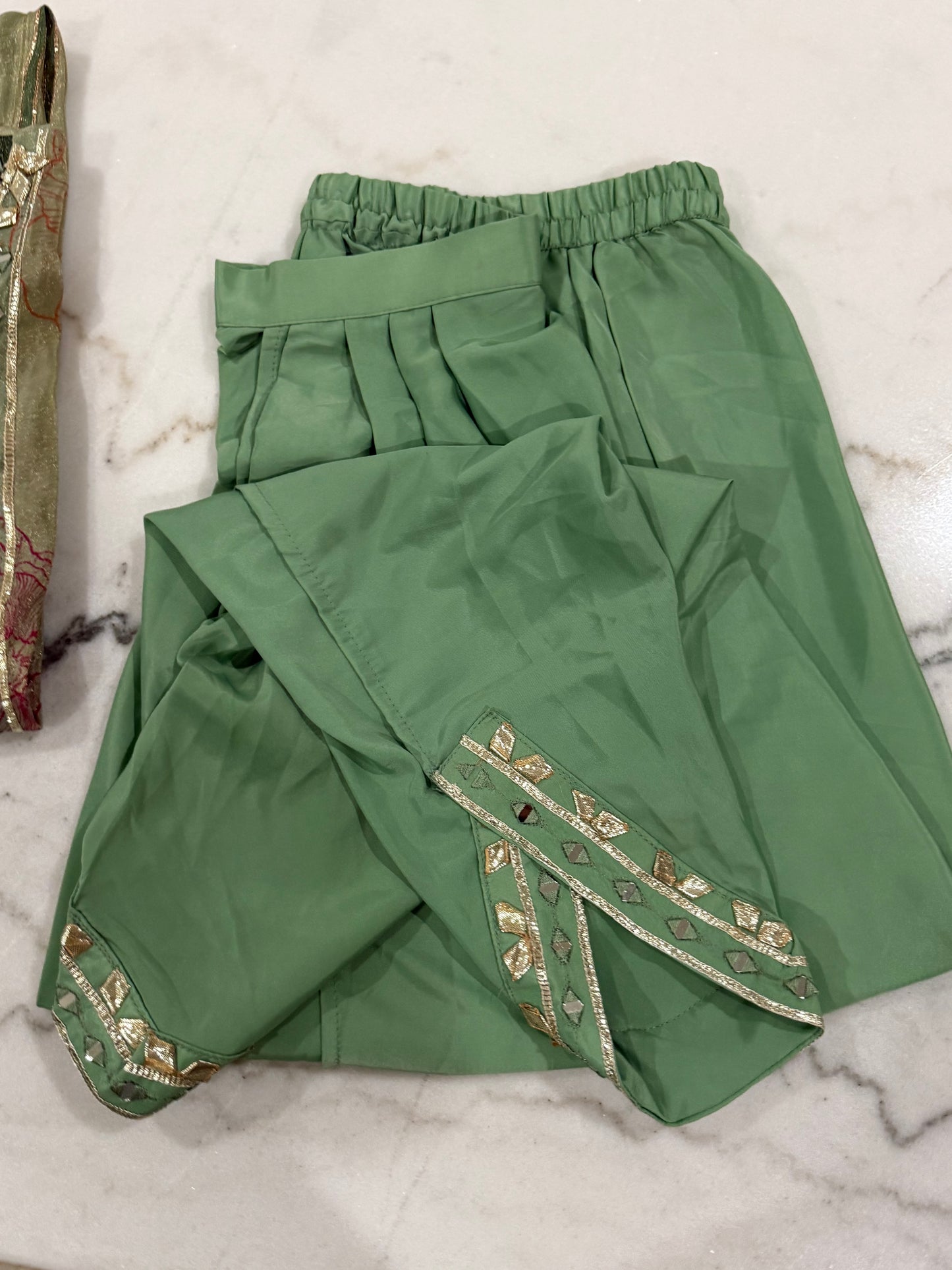 Dhoti Suit, Kaftan Style Suit, Crepe Silk, Pista Green, Mehendi Outfit, Haldi Wear, Tassel Suit, Designer Suit, Summer Festive Wear, Embroidered Suit
