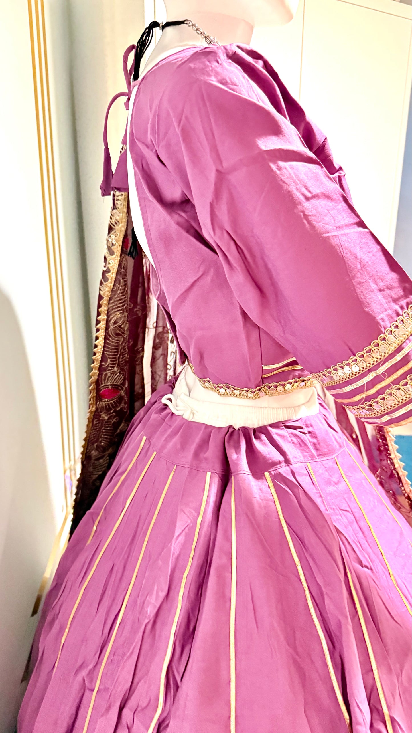 Navratri Pure roman silk chaniya choli with heavy vintage duptta