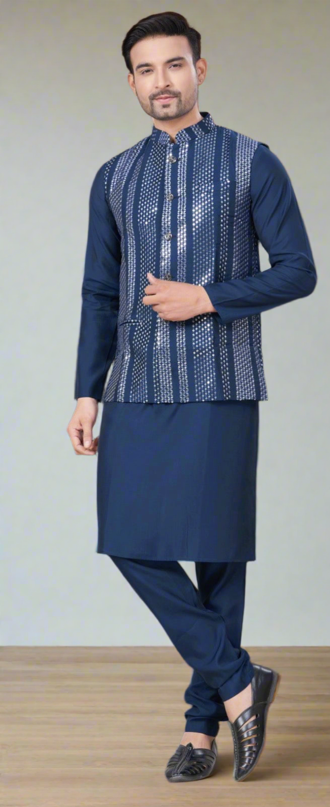 Pure Silk Men’s Modi Jacket Kurta Pajama Set – Designer Ethnic & Party Wear