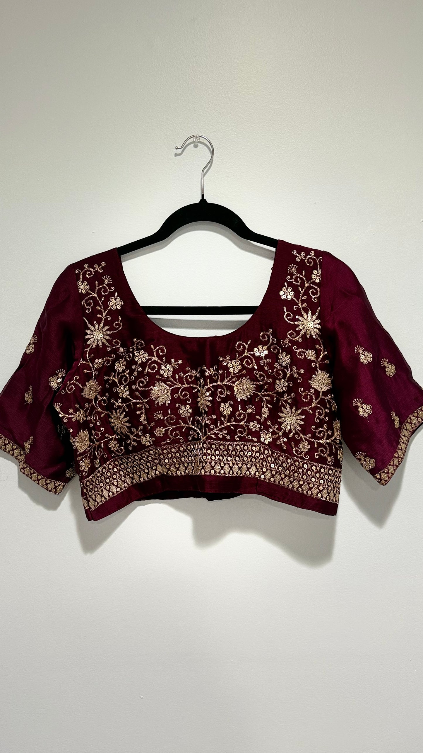 Maroon Chiffon Satin Embroidered Lehenga Set | Bridal & Festive Wear