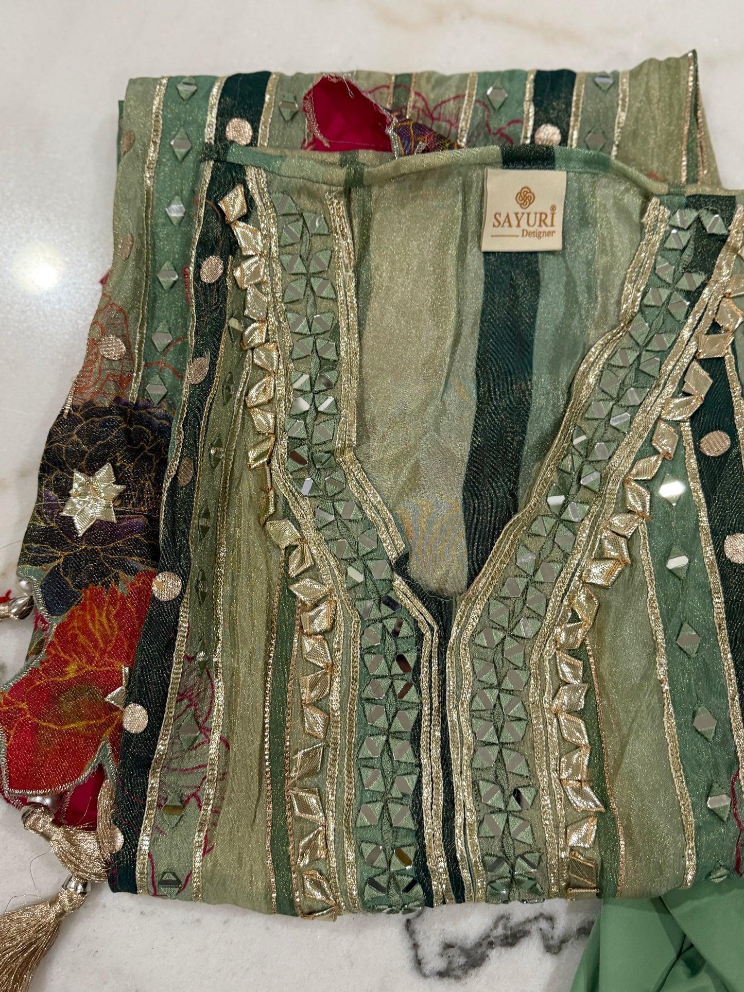 Dhoti Suit, Kaftan Style Suit, Crepe Silk, Pista Green, Mehendi Outfit, Haldi Wear, Tassel Suit, Designer Suit, Summer Festive Wear, Embroidered Suit