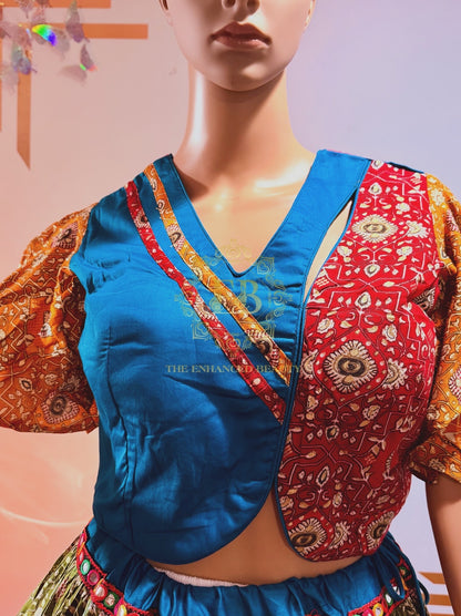 Pure Jam Cotton Multi-Layer Chaniya Choli with Gurjari Print