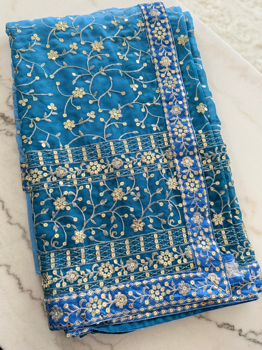 Elegant Georgette Sequence Saree with Matching Running Blouse