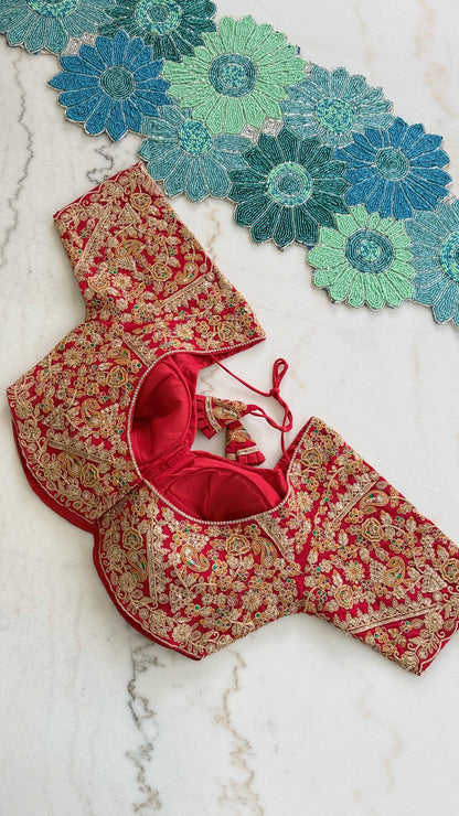 Designer Bridal Blouse with Heavy Embroidery & Latkans – Available in 6 Colors