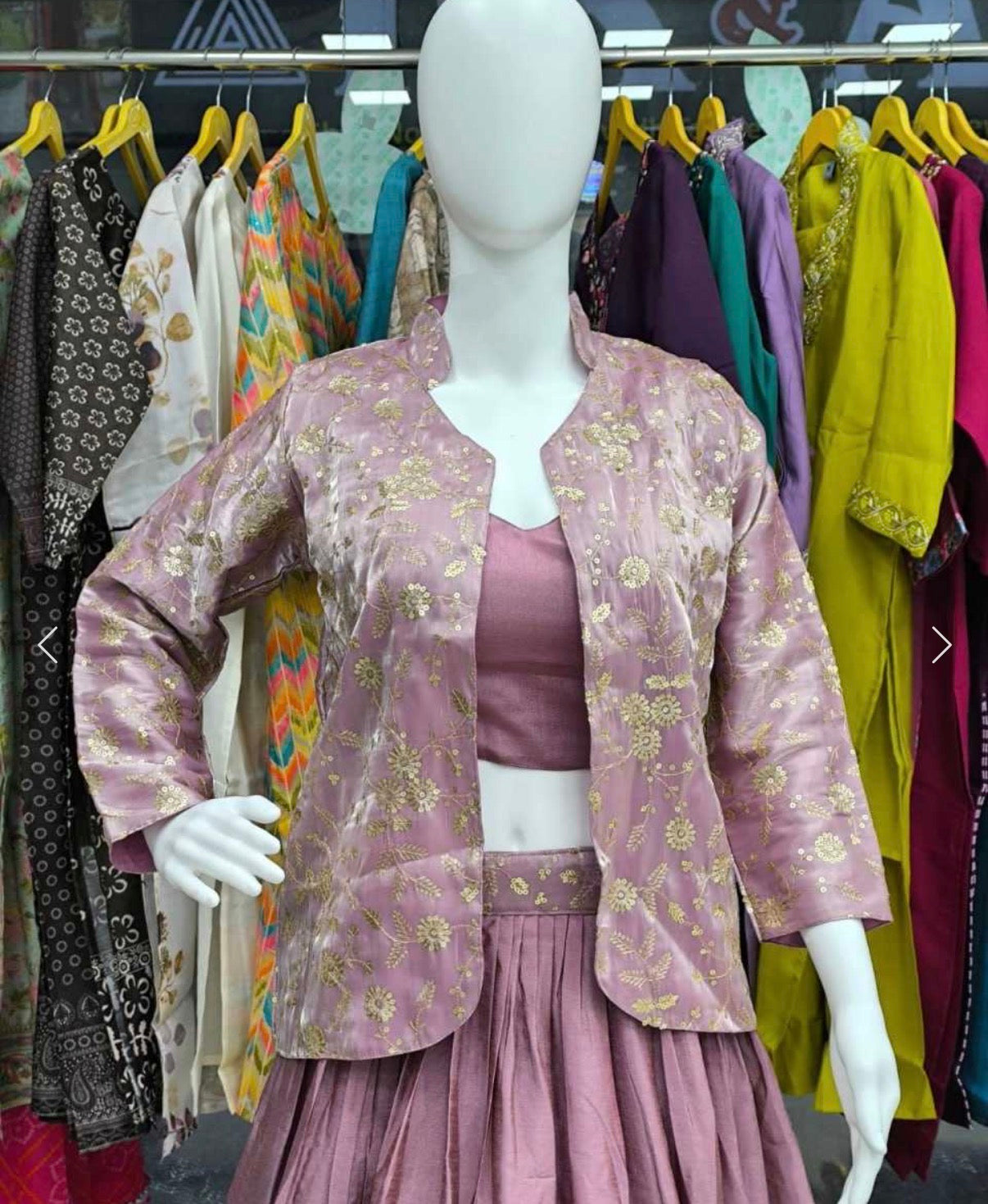 Elegant Silk Embroidered 3-Piece Set –in 3 elegant color