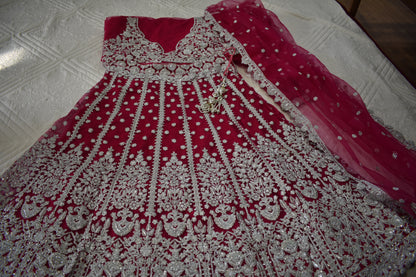 Heavy Butterfly Net Bridal Lehengas