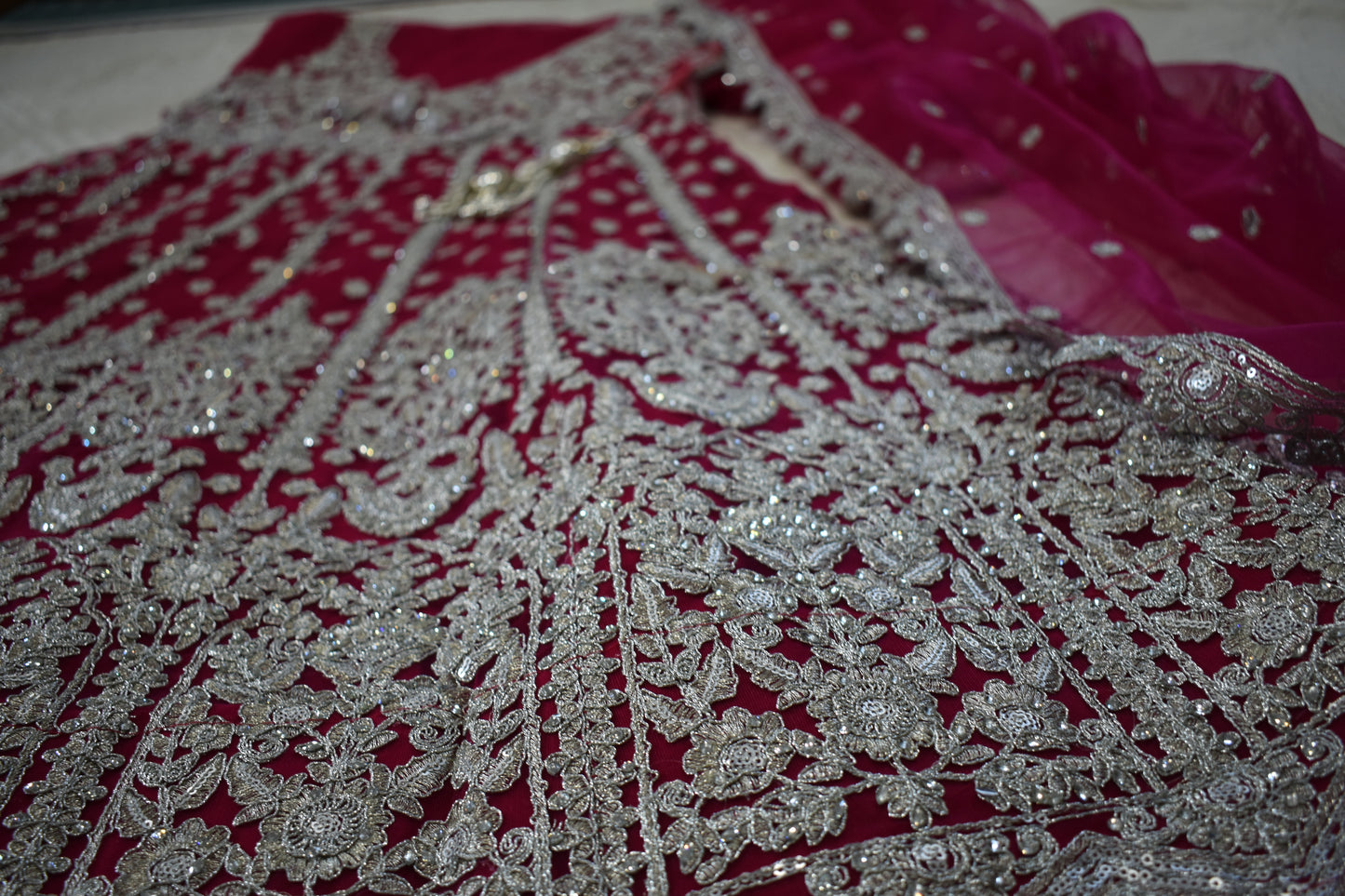 Heavy Butterfly Net Bridal Lehengas