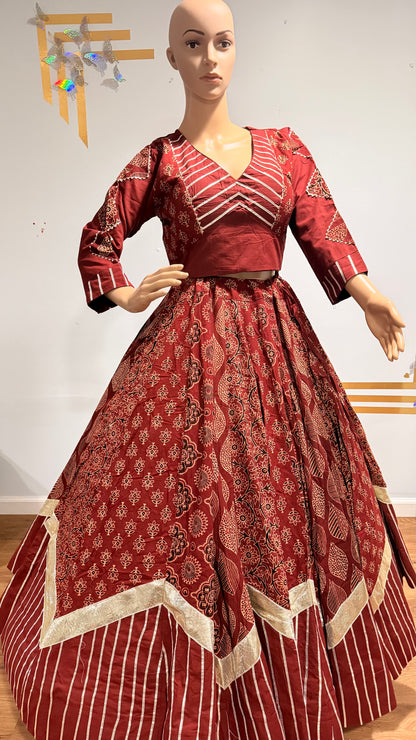 Pure Kutchhi Print Chaniya Choli with Heavy Gotta Border