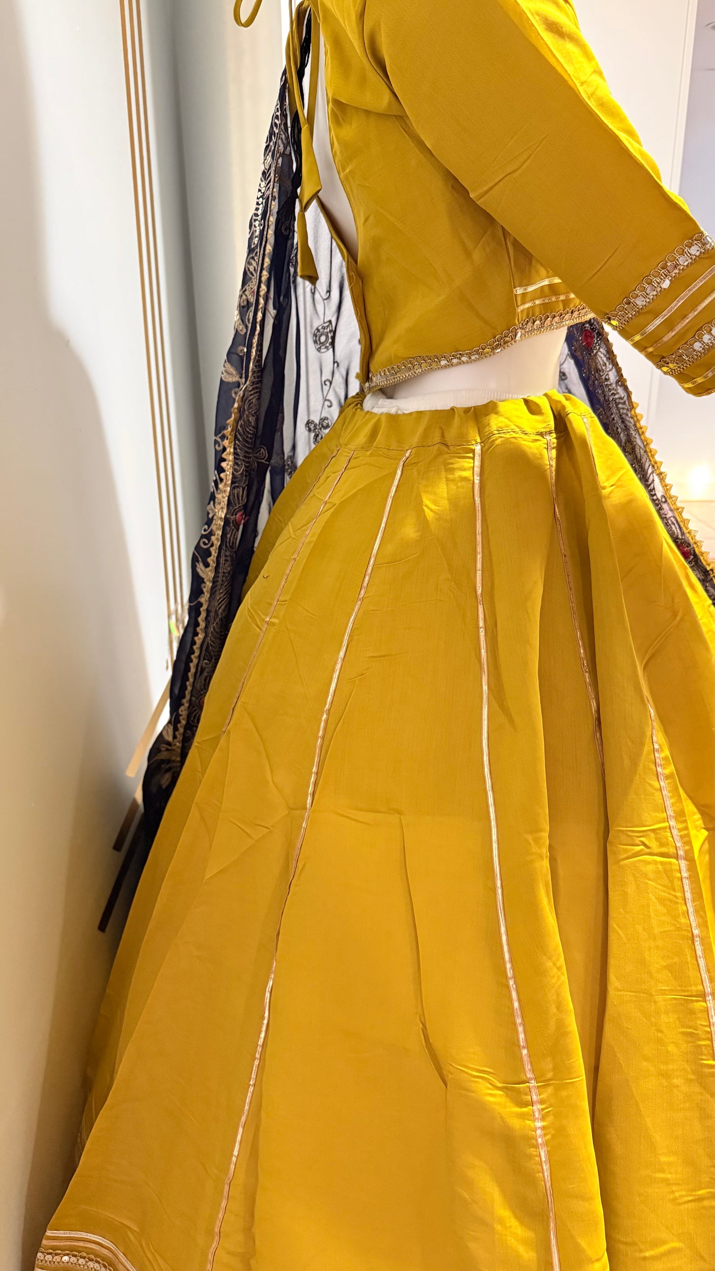 Navratri Pure roman silk chaniya choli with heavy vintage duptta