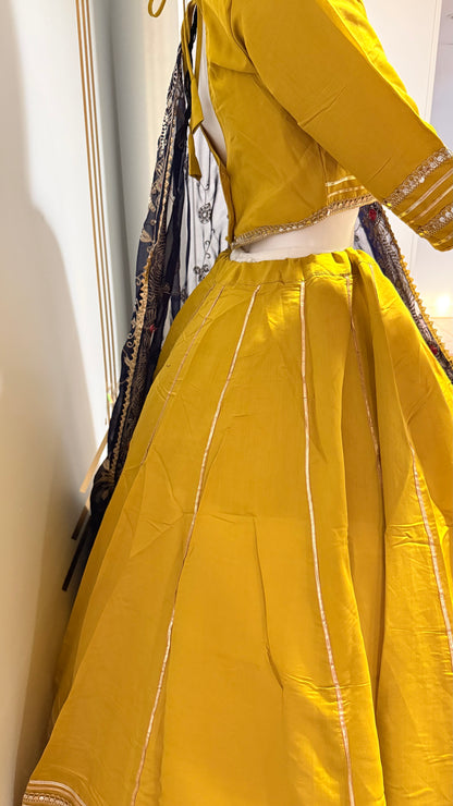 Navratri Pure roman silk chaniya choli with heavy vintage duptta