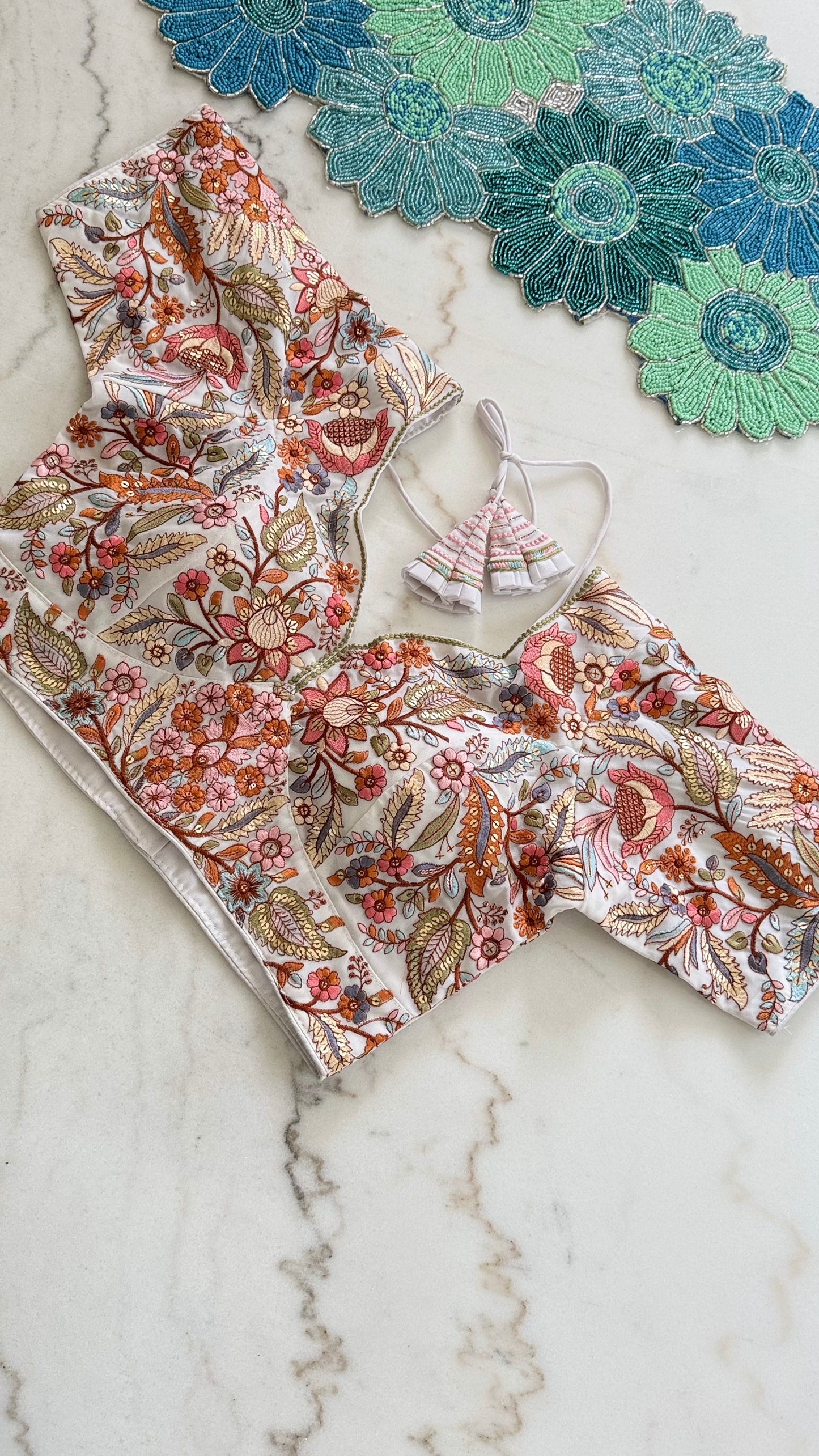 Threadwork Floral Designer Blouse – Sabyasachi Inspired Embroidery | Multiple Colors