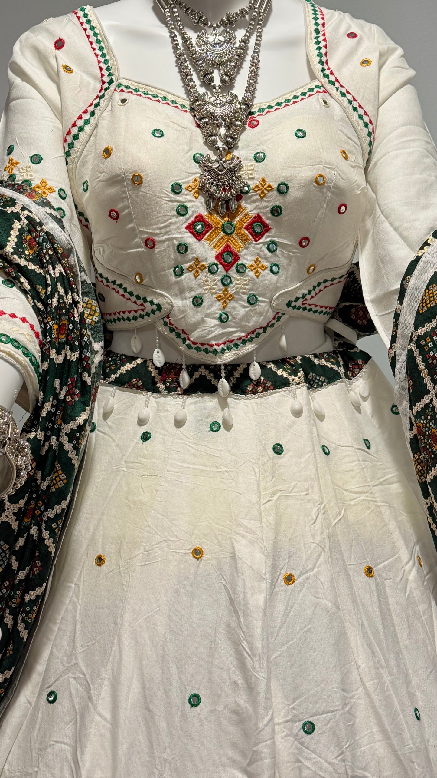 Pure Jam Cotton Chaniya Choli with Aari Work | Navratri Special – The Enhanced Beauty