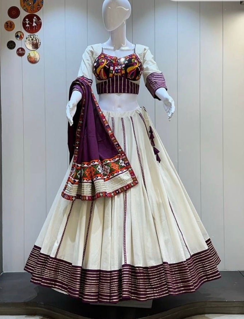 Pure Khadi Cotton Gamthi Lehenga Choli – Navratri Collection
