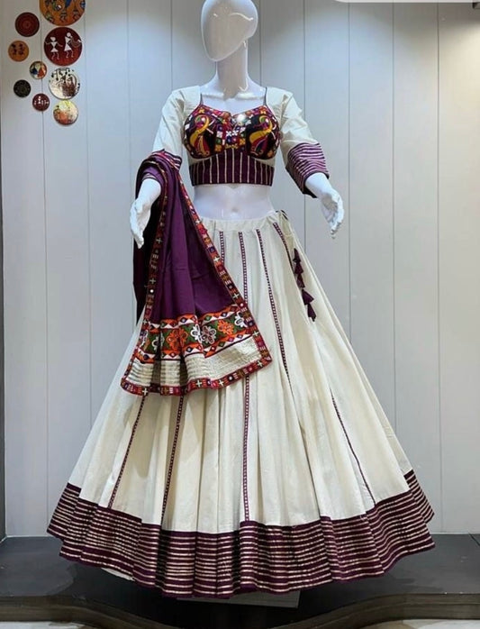 Pure Khadi Cotton Gamthi Lehenga Choli – Navratri Collection