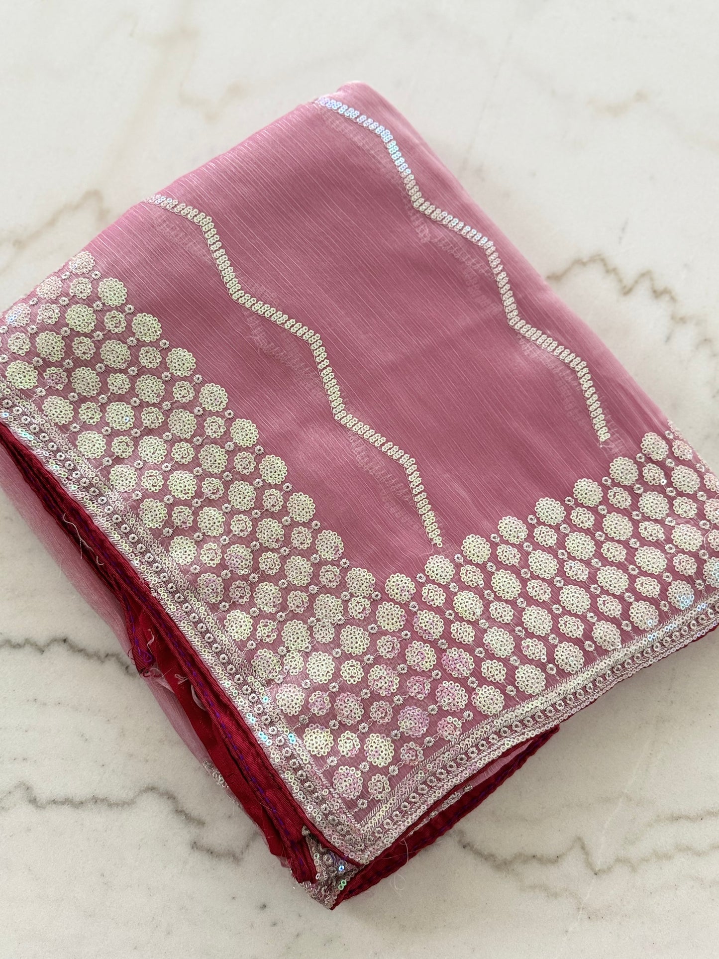 Tissue Fabric Saree with Sequin Embroidery