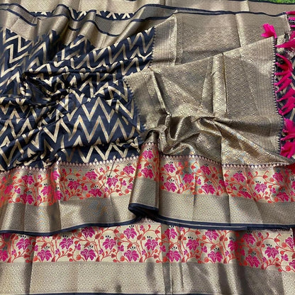Regal Radiance – Soft Kanjivaram Silk Saree with Meenakari & Zari Weaving