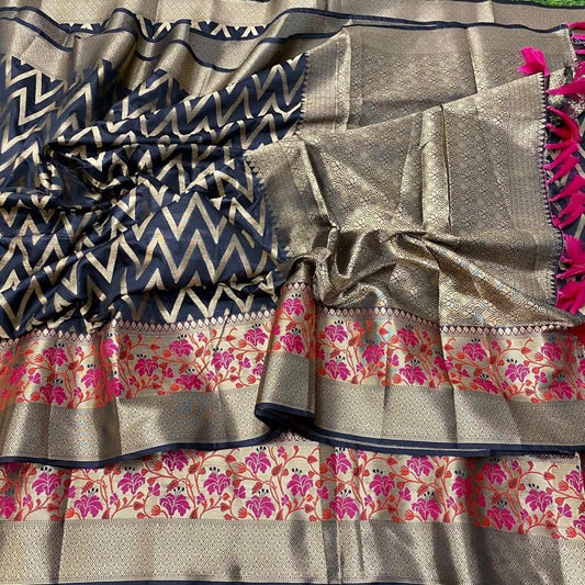 Regal Radiance – Soft Kanjivaram Silk Saree with Meenakari & Zari Weaving